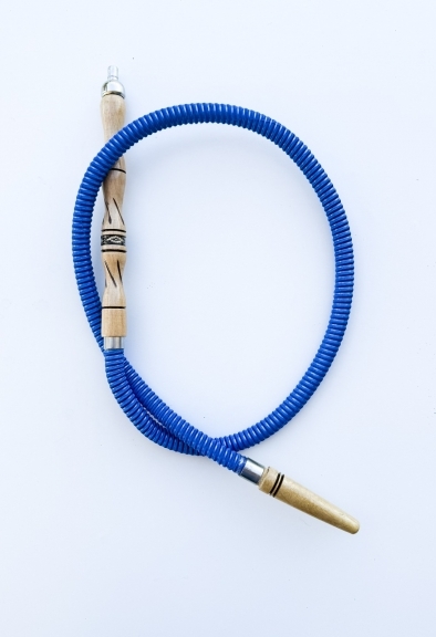 Tubo per  shisha 1708 blu  puntale legno