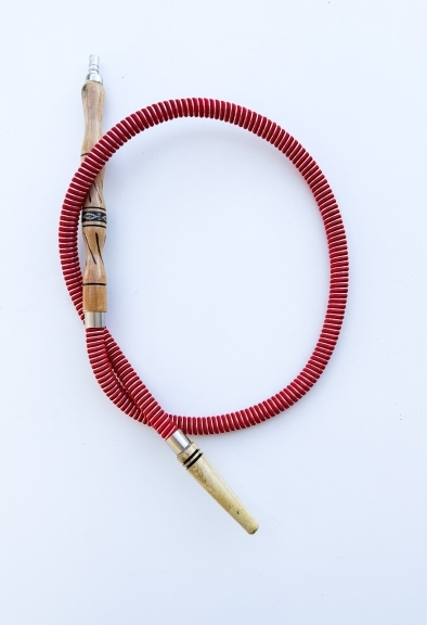 Tubo per  shisha 1708 blu  puntale legno