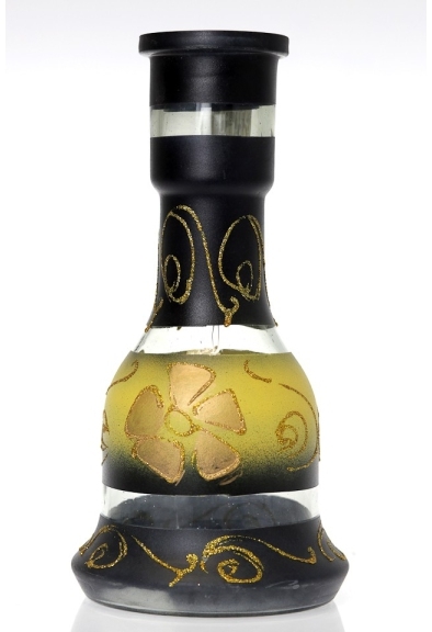Ampolla per narghilè satinata 2873 decorazione nera oro