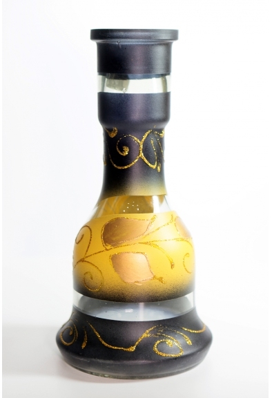Ampolla per narghilè satinata 2873 decorazione nera oro