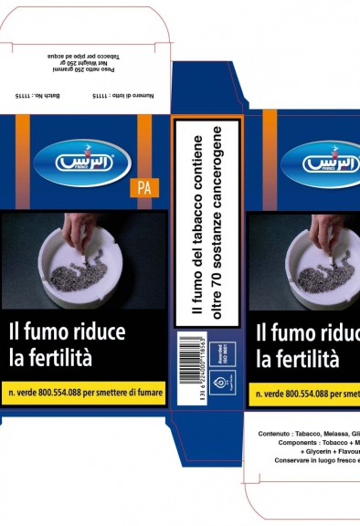 Prince tabacco per  narghilè pesca 50 gr codice AMS 3305