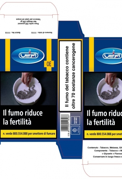 Prince tabacco per narghilè arancia 50 gr codice AMS 3308