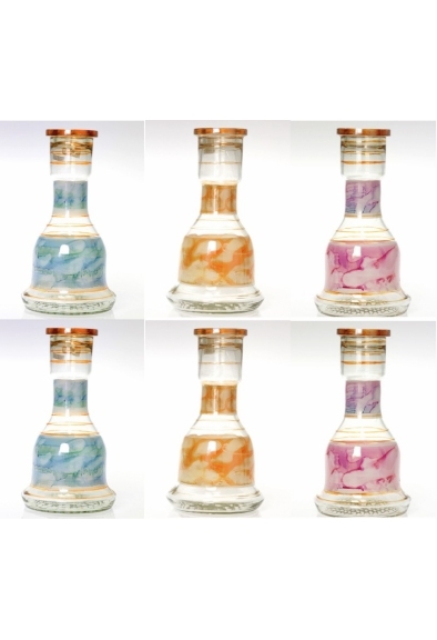 Set di 6 ampolle  per narghilè in vetro 2854 assortite