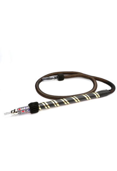 Tubo nero e oro 3006 per narghilè shisha 