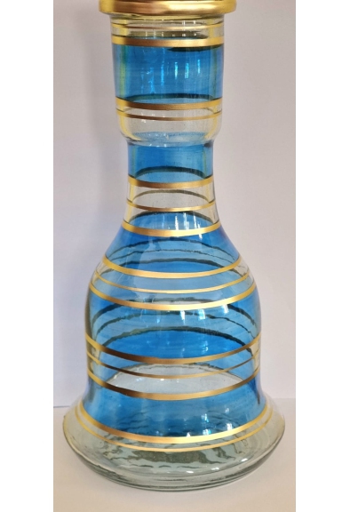 Ampolla 2864 righe dorate azzurra per narghilè shisha