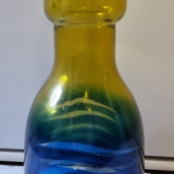  Ampolla piccola 2903 blu dorata intagli trasparenti  