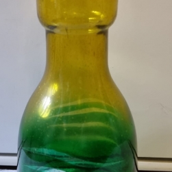  Ampolla piccola 2904 blu dorata intagli trasparenti  