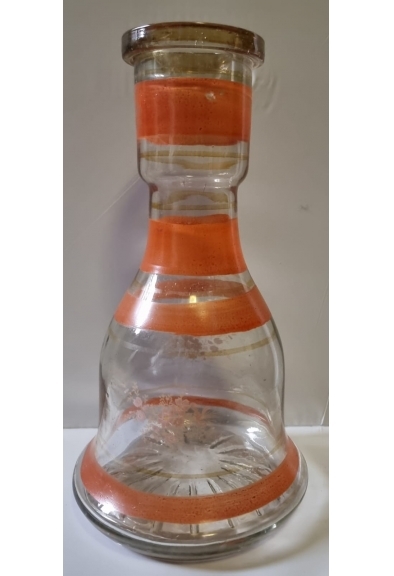 Ampolla per shisha  rosso arancio righe dorate